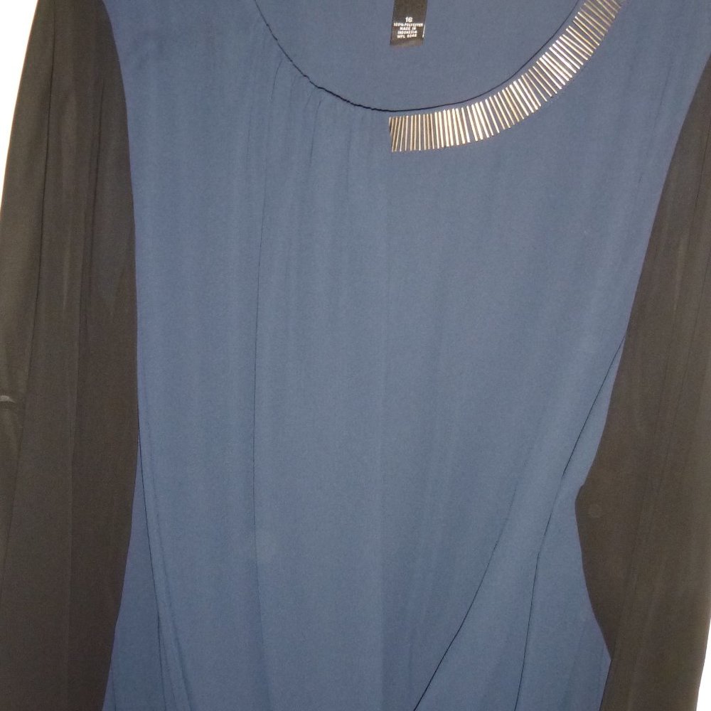 Alfani- Women's Navy Blue and Black Blouse